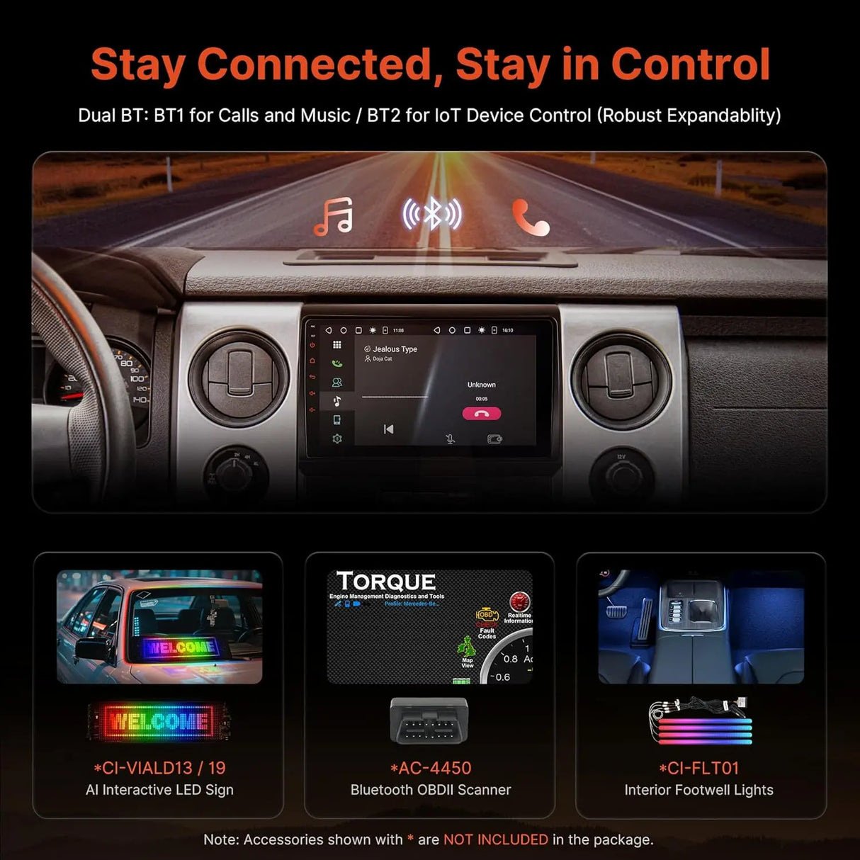 ATOTO S8F1509ADM 9" Android Double Din Car Stereo for Ford F150 (2009–2012 Low Trims) with A/C Controls, 4G+32G, Wireless CarPlay & Android Auto, 4G LTE, DSP, 32-Band EQ, Dual Bluetooth