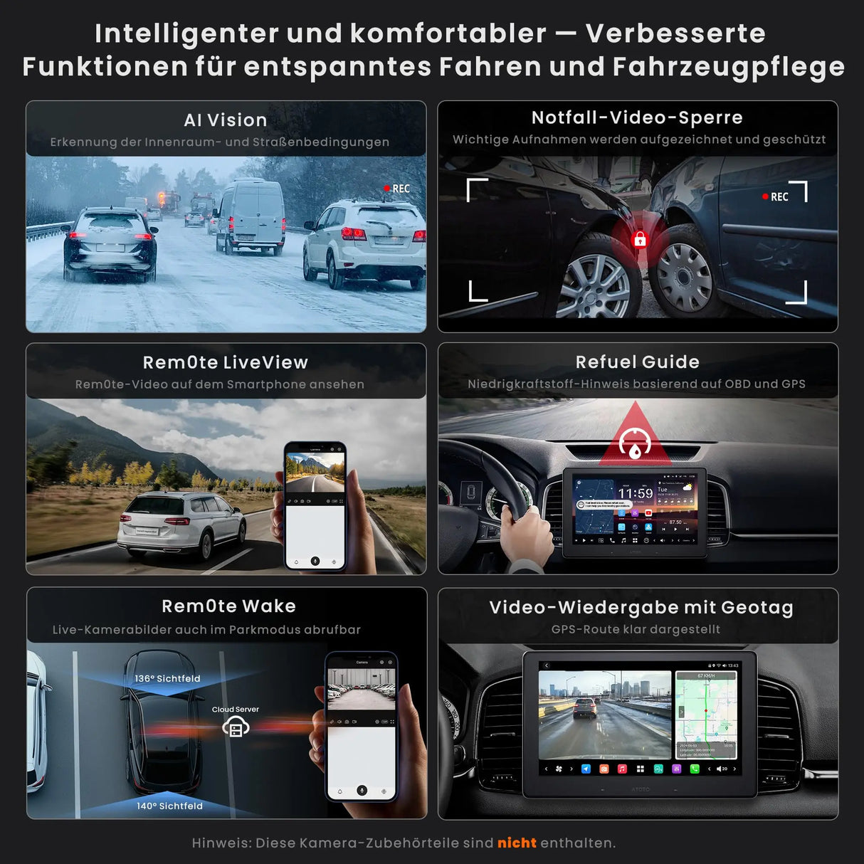ATOTOZONE X10DG209E 9 Zoll Android DAB+ Autoradio Doppel-Din, 8+128G, 4G LTE, KI-Sprachassistent, Kabelloses Carplay & Android Auto, Duales Mikrofon & BT & Kameraeingang, 36B-EQ, HDMI-Eingang