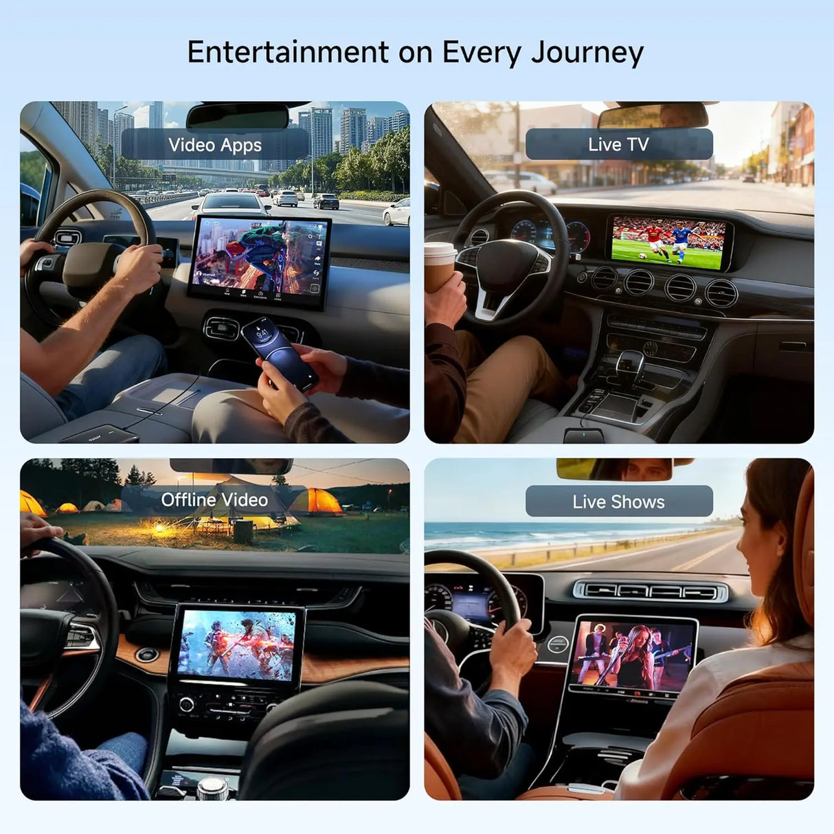 ATOTO CB4B Wireless CarPlay Adapter, Car Smart Box with Dual WiFi, Dual Bluetooth, AI DriveChat, 4G+32G – Supports Netflix/YouTube/128GB TF Card, Plug & Play, Android AI Box, 2025 Upgrade, Black