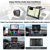 ATOTO P8 7" Portable Touchscreen Car Stereo with Bluetooth Wi-Fi, CarPlay and Android Auto Wireless, Multimedia Audio Player with GPS Tracking, MirrorLink