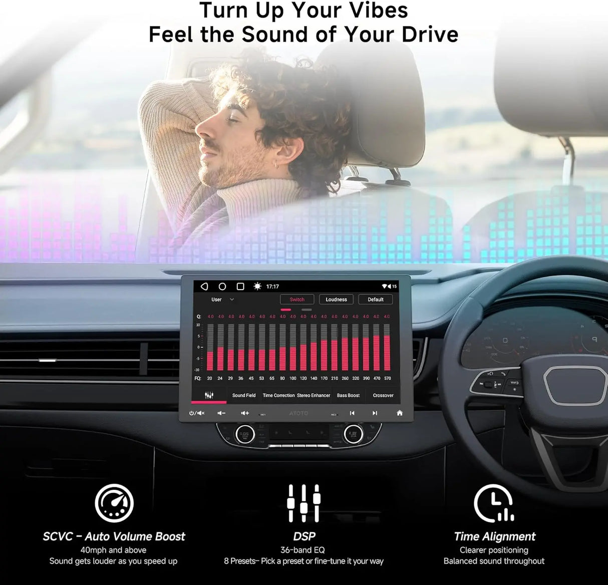 ATOTO A5LG110T 10.1" QLED Android Single & Double Din Car Stereo with Dash Cam, Wireless CarPlay & Android Auto Head Unit, WiFi/Bluetooth
