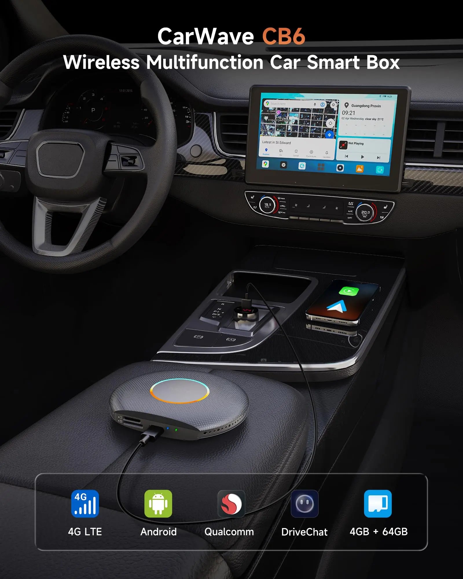 ATOTO CB6A-J-BK Carplay AI Box ATOTO CB6A Adattatore CarPlay