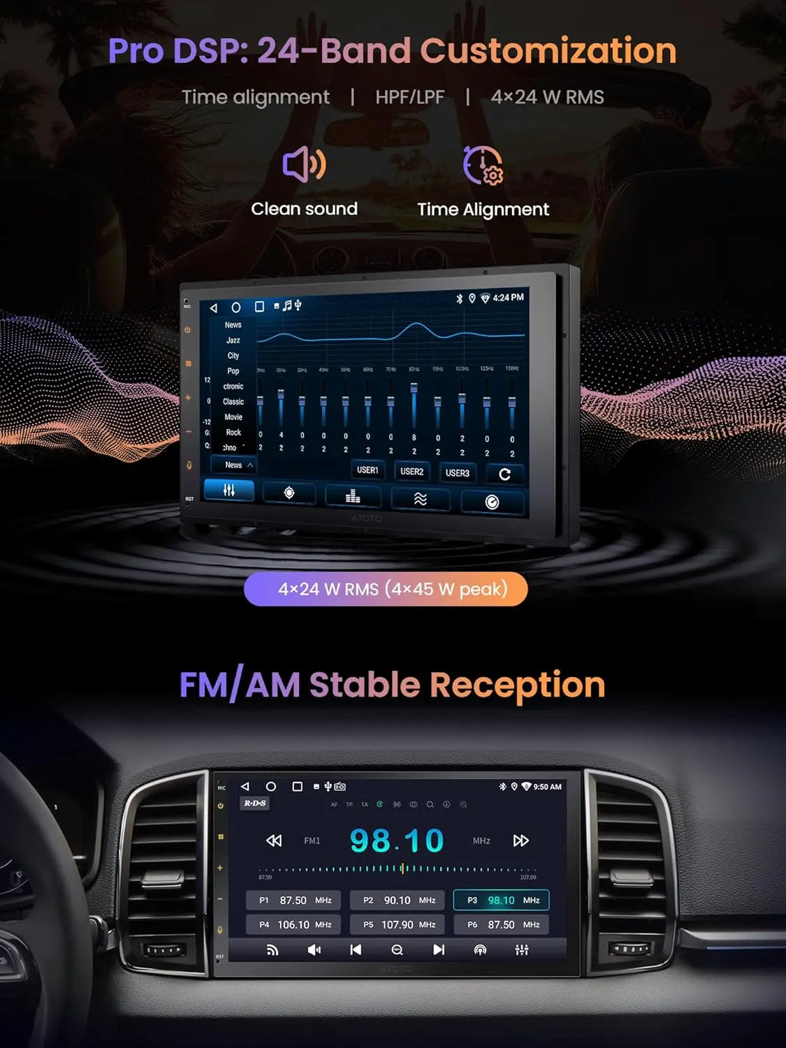 ATOTO A5LG2B7T Radio 2 DIN con Cámara Trasera, 7" IPS Pantalla Táctil, CarPlay y Android Auto Inalámbrico, DriveChat AI, GPS, WiFi/Bluetooth/USB, EQ 24 Bandas, FM/AM/RDS