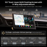 ATOTO X10G110E 10.1" Android Car Stereo with Wireless CarPlay & Android Auto, QLED Floating Touch Screen, Dual 1080P Dash Cam, 8GB RAM, 128GB ROM, DSP 7.1.2 Sound, WiFi/Cellular