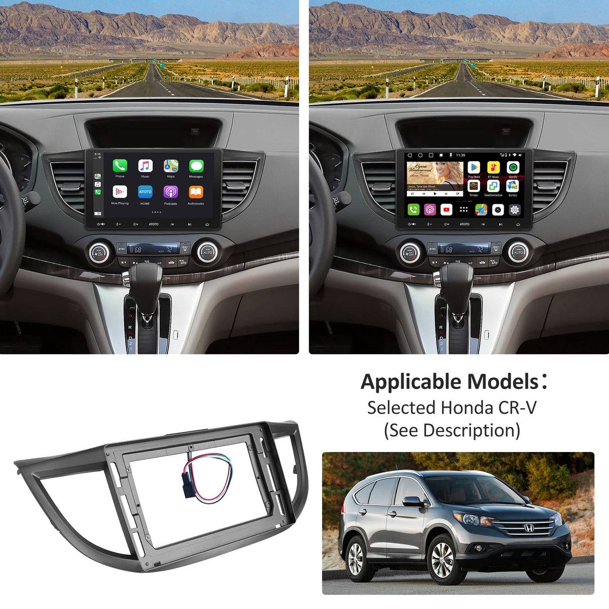 YOFUNG AC-HDCR04X-ST Dash Installation Mounting Kit for Honda CR-V 2012–2016 – Only Compatible with ATOTO IAH09D Car Stereo