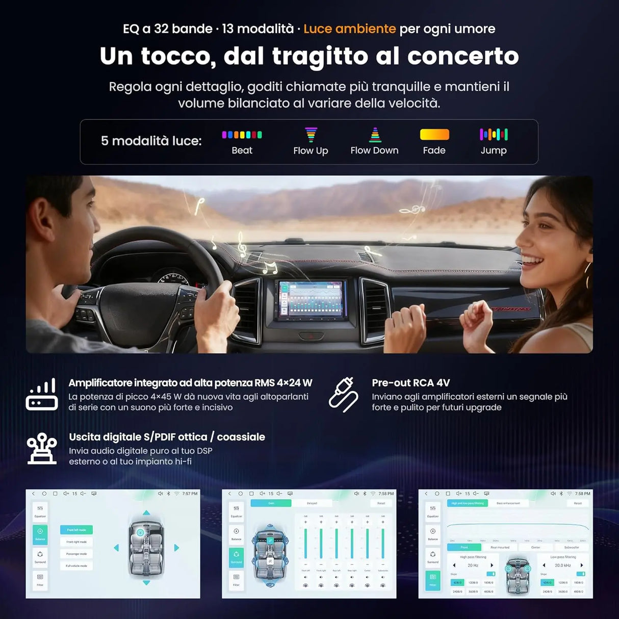 ATOTO S84G2D7PB 7" Autoradio Android 2 DIN con Schermo Touch, Agentic AI, Illuminazione Ambientale, Avviso di Incidente, Sorveglianza del Parcheggio, DSP Hi-Fi Pre-Out 4V