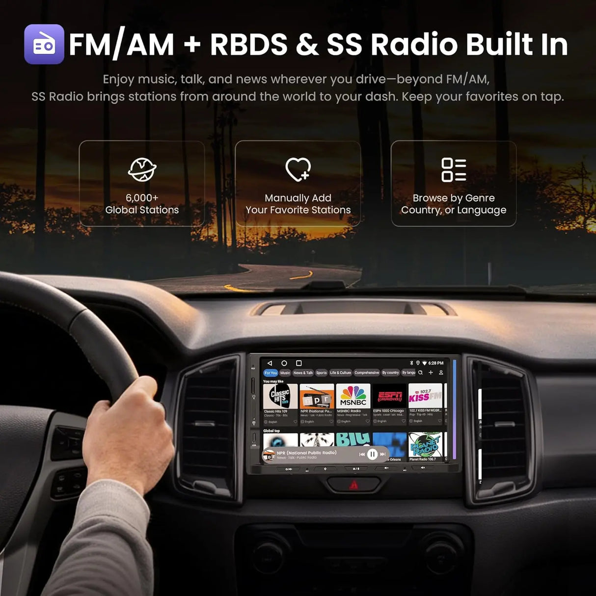 ATOTOZONE S8 Gen4 7" Android Double DIN Car Stereo with 4G LTE, Wireless CarPlay & Android Auto, QLED Touchscreen, DSP 4V Pre-Outs, Optical Out, HDMI in/Out, GPS Tracker, LED Sync Bar, S84G2D7PB
