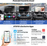 ATOTO 9" GPS Navigation, Dashcam, Backup Camera, Wireless CarPlay and Android Auto, 4G+32G, Dual Bluetooth, WiFi, Android System, In-Dash GPS Navigation