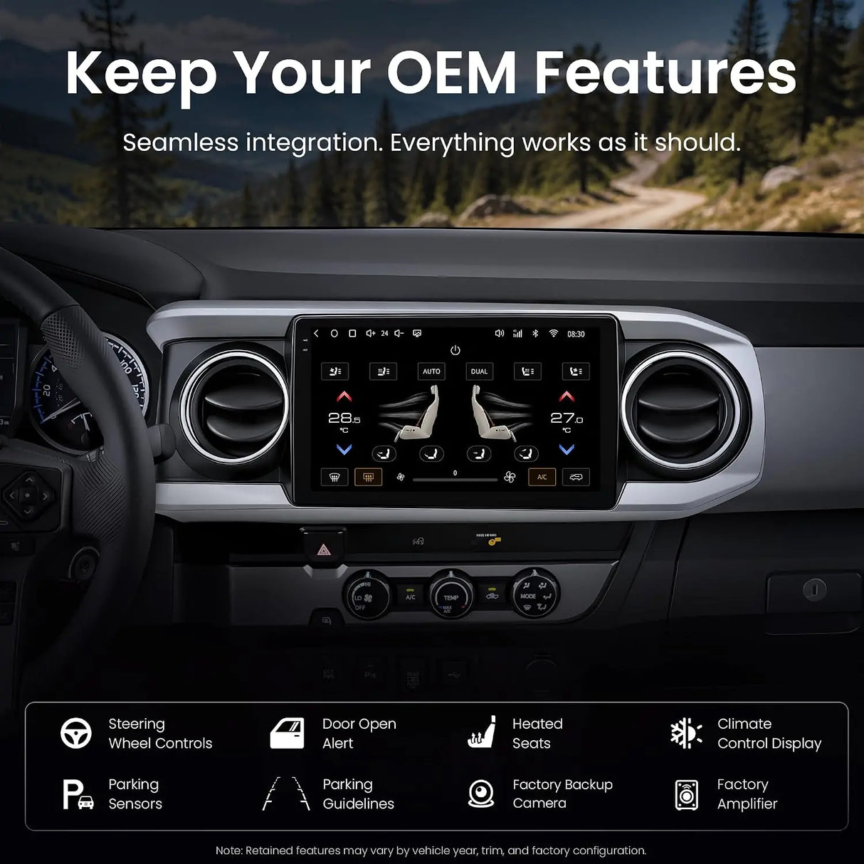 ATOTO S8LTAC10ADM 10.1" Android Car Stereo for Toyota Tacoma 2016–2023, Wireless Apple CarPlay & Android Auto, 4G LTE, QLED Display, DSP, GPS Navigation, Bluetooth 5.1