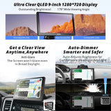 ATOTO 9" Sat Nav, QLED Touchscreen, Wireless CarPlay & Android Auto, 4+32G, 4G LTE, GPS Navigation, WiFi, Dual Bluetooth, Auto-Dimmer, Steering Wheel Control, AUX, USB & Microphone