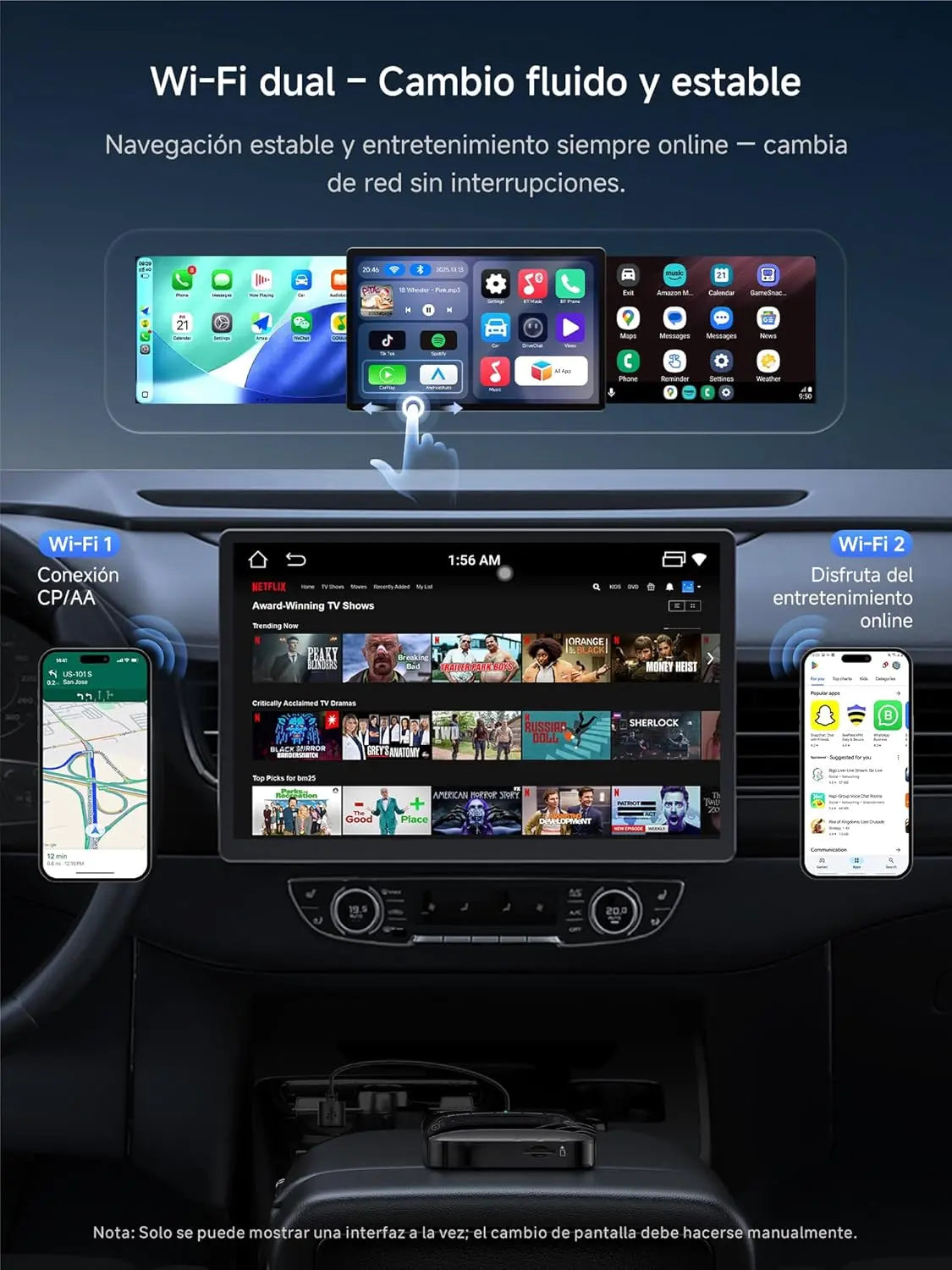 CB4A Adaptateur sans fil CarPlay 2 Go + 16 Go Magic Box