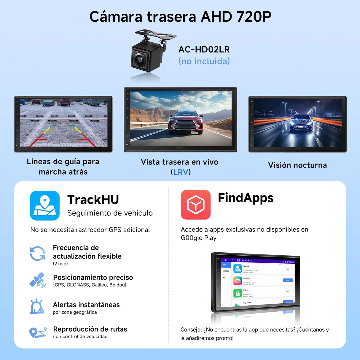 ATOTO A5LG2B7T 7" Android Radio Coche 2 DIN con CarPlay & Android Auto Inalámbrico, Escáner OBD2 Bluetooth, Pantalla Táctil, GPS Navegación, Wi-Fi/USB/FM/AM/RDS, DSP/LRV