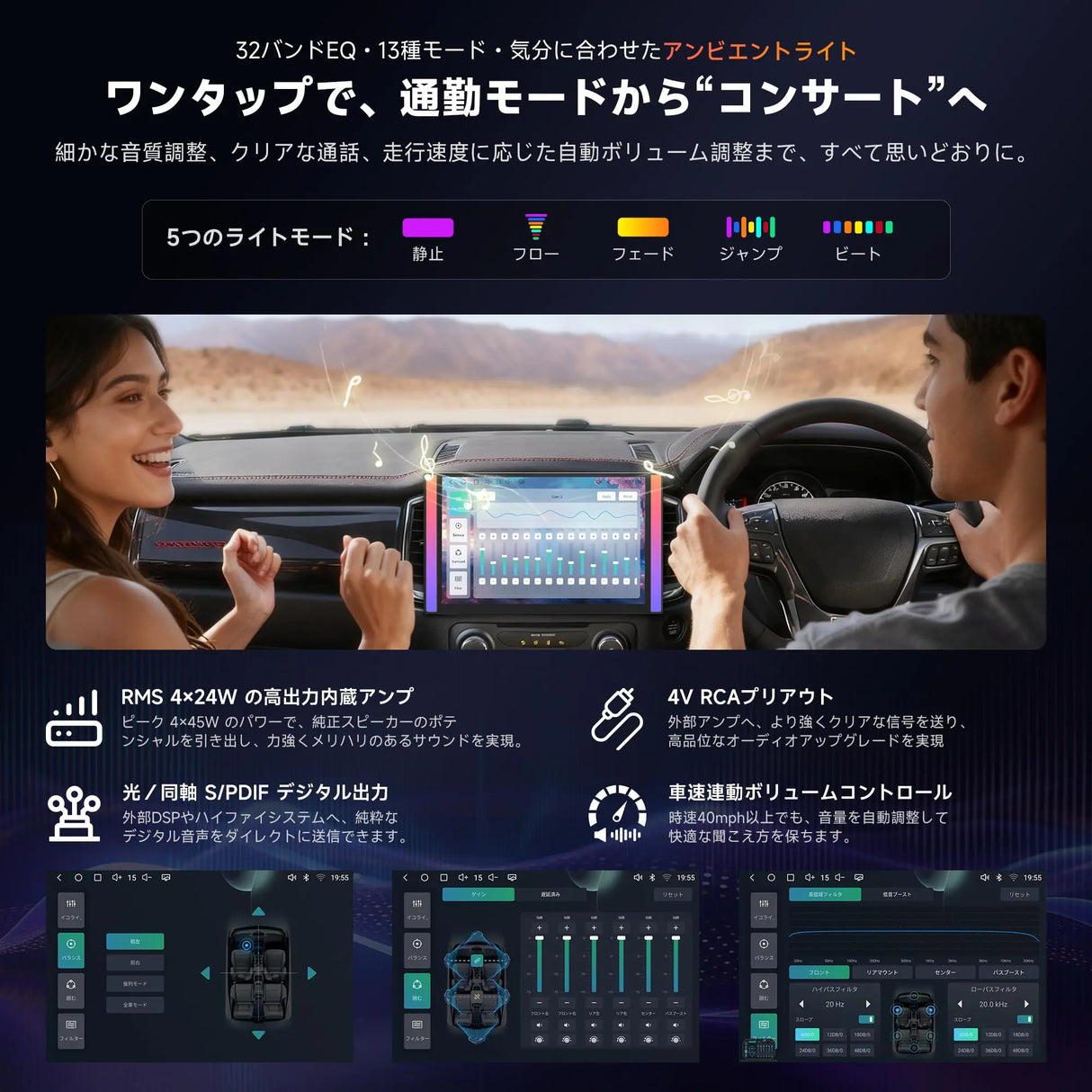 ATOTO A7G225PKL 12.5インチ Android13 2DIN ディスプレイオーディオ 大画面カーナビ ワイヤレスCarPlay&Android Auto 内蔵アンプ&DSP 4G+64G 4G LTE Wi-Fi/Bluetooth/USBテザリング