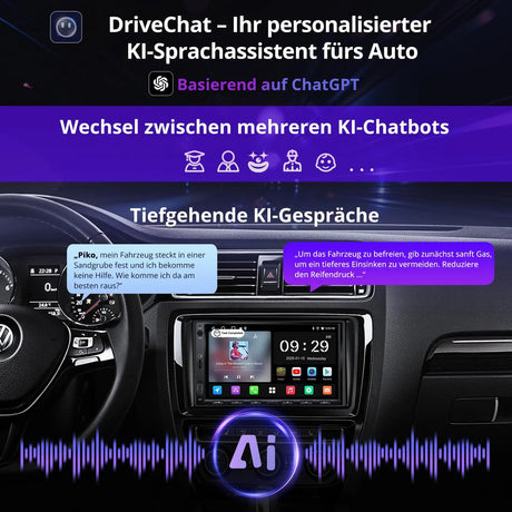 ATOTO A5LVWA7T 7" 2 DIN Autoradio Android mit Navi, kompatibel mit VW/Golf/Polo/Tiguan, Wireless CarPlay &amp; Android Auto, WiFi/BT/USB, 2G+32G, MirrorLink, DSP, FM/AUX/TF