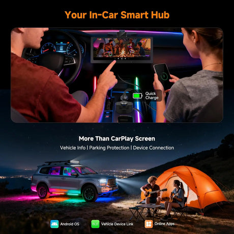 ATOTO P625S1N 10.25" Portable CarPlay Screen – Wireless CarPlay & Android Auto Car Stereo with Front & Cabin DVR Cameras, G-Sensor, WiFi/USB Tethering, Bluetooth, MirrorLink, GPS