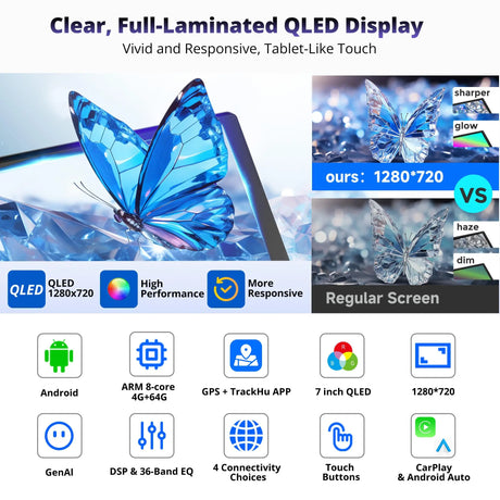 ATOTO A6G2C7PL 7" AI Double Din Car Stereo with 8-Core 4G+64G, Wireless CarPlay & Android Auto, 4G LTE, MirrorLink, Dual Bluetooth, Fully Laminated Touchscreen, 36-Band EQ, SCVC & GPS Tracking