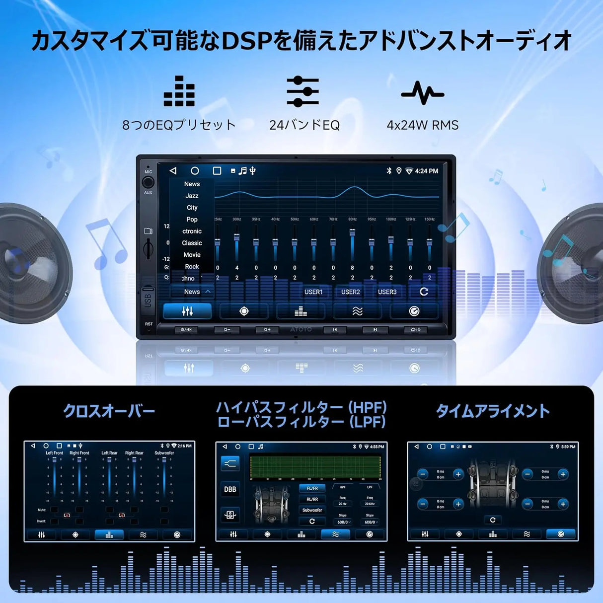 ATOTO A5L 7型 2DIN ディスプレイオーディオ｜ワイヤレスCarPlay