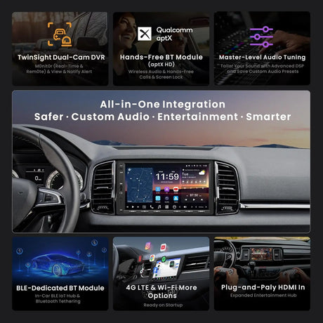 ATOTO X10G2A7E 7" Double Din Head Unit Android In-Dash Navigation, 8+128GB, ChatGPT AI Assistant, 4G LTE, Wireless CarPlay & Android Auto, Dual Phone Connection, Bluetooth