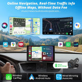 ATOTO P509SD 9'' Portable CarPlay Screen with Dash Cam, 1080p Backup Camera, CarPlay & Wireless Android Auto, Touch Screen,AUX/FM, SWC