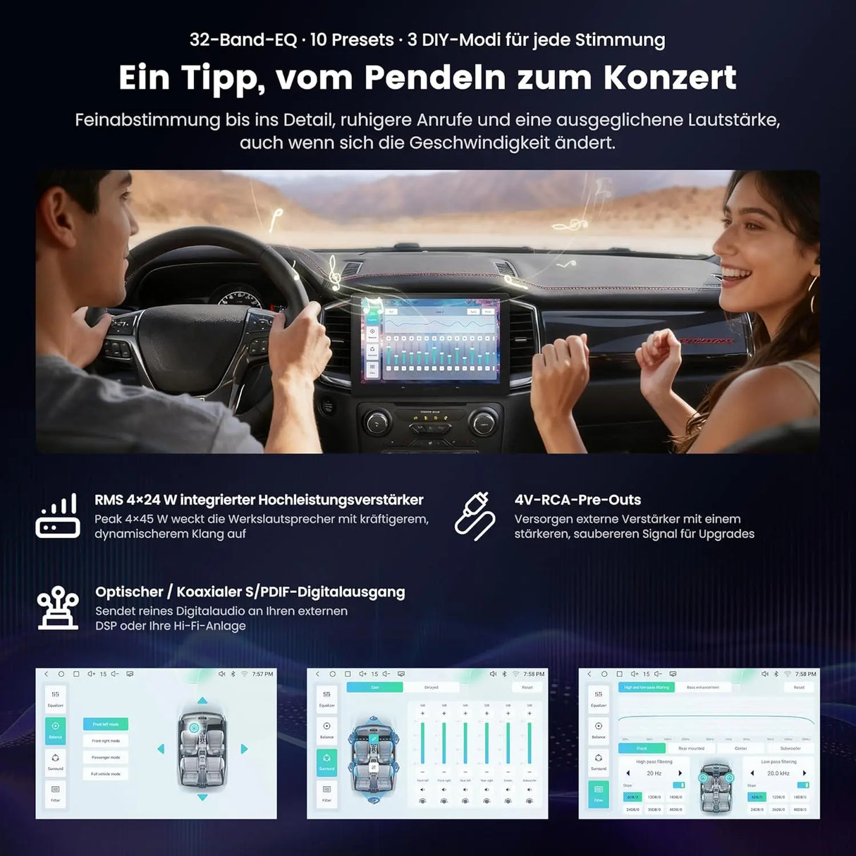 ATOTO A7G209PKL 9 Zoll Android Autoradio Doppel DIN, 4GB+64GB, Wireless CarPlay & Android Auto, WiFi/Bluetooth/USB, Hi-Fi DSP mit 4V Pre-Outs, KI-Chat & GPS-Tracking