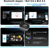 ATOTO CB6 Adaptateur CarPlay Sans Fil avec Mini OBD II – Boîtier CarPlay IA, 8 Go+128 Go Boîtier Streaming Voiture avec 4G, Double Bluetooth, USB, GPS Intégré, Assistant IA, microSD, OTA