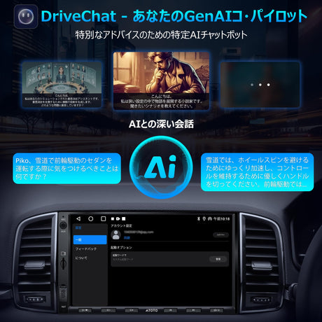 ATOTOLIFE A5 2DIN ディスプレイオーディオ、7インチオーディオ一体型Androidナビ, ワイヤレス CarPlay& Android Auto、WiFi/USB/Bluetooth、DSP&アンプ 内蔵、AI会話、2分割画面、SWC/FM、2G+32G、1080P DVRフロントカメラ、バックカメラ