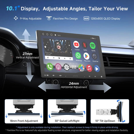 ATOTO A6G110PF 10" Single Din Car Stereo with Rear View Camera Access, Wireless CarPlay & Android Auto, Drive Chat AI Smart, DSP 36-Band EQ, Dual Bluetooth, GPS Tracking, Mirror Link