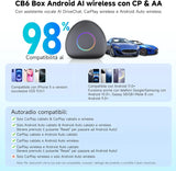 ATOTO CB6 Adaptateur CarPlay Sans Fil avec Mini OBD II – Boîtier CarPlay IA, 8 Go+128 Go Boîtier Streaming Voiture avec 4G, Double Bluetooth, USB, GPS Intégré, Assistant IA, microSD, OTA