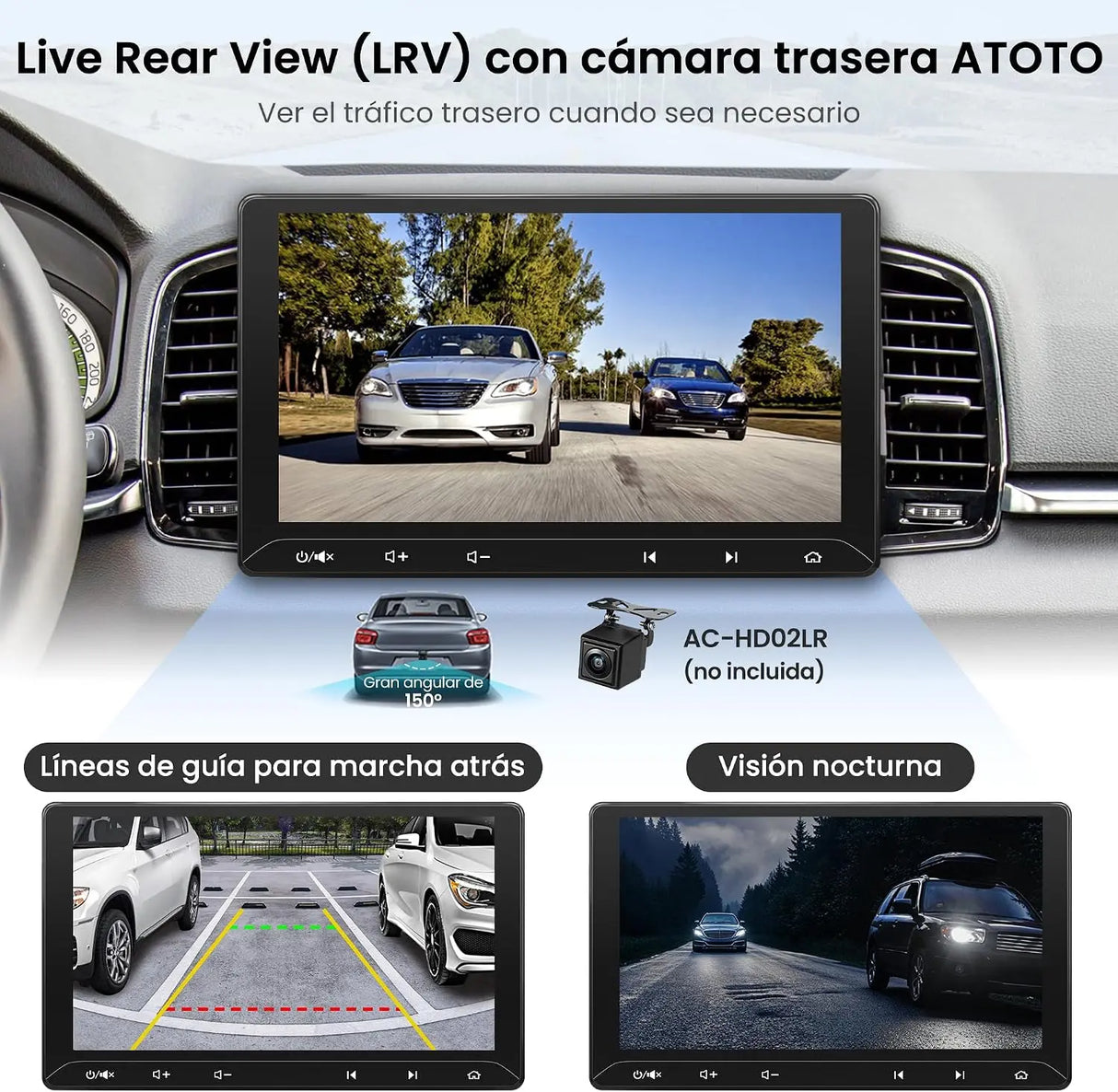 ATOTO F7G211WE Radio Coche 2 DIN de 10,1", Apple CarPlay Inalámbrico y Android Auto Inalámbrico, Pantalla Táctil QLED, DSP, Bluetooth, LRV, MirrorLink, Control del Volante, AUX, Radio FM/AM