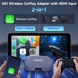 ATOTO AD1 Wireless CarPlay Adapter with HDMI, 2-in-1 Dongle for Wired CarPlay Cars, Plug & Play Multimedia Hub for TV Box, Game Console, DVD, Blu-ray, Bluetooth 5.2, OTA Updates