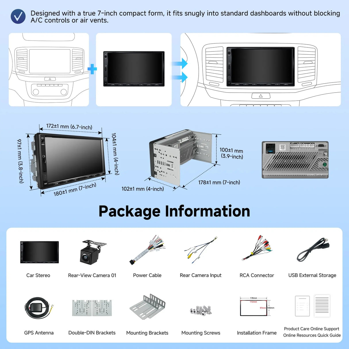 [Upgrade] ATOTO Double Din Car Stereo with Wireless CarPlay,Wireless Android Auto,7in IPS Touchscreen,Bluetooth,Phone Mirroring,HD LRV Camera,USB Video & Audio,F7G2A7WE-S01