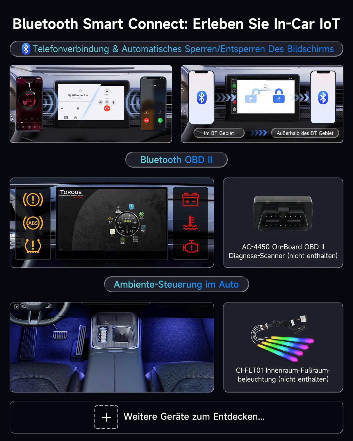 ATOTO CB4B Wireless CarPlay Adapter – Dual WLAN, Dual Bluetooth, 128GB TF-Karte, 4GB+32GB, Plug &amp; Play Android AI Box mit KI-DriveChat, Netflix/YouTube, Schwarz 