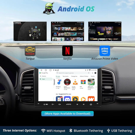ATOTO A5LG209T 9" Double DIN Android Car Stereo – Wireless CarPlay & Android Auto, Wi-Fi/Bluetooth/USB, GPS Tracking, 24-Band EQ & DSP, MirrorLink, 2G+32G