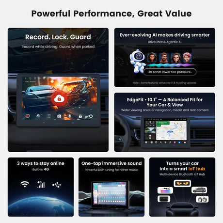 ATOTO S84G211P‑S01 10.1‑Inch QLED Double DIN Android Car Stereo – Wireless CarPlay & Android Auto, 4GB + 64GB, Hi‑Fi DSP (32‑Band EQ), Optical/Coax 4V RCA, HDMI In/Out, 4G LTE & ChatGPT AI Touchscreen Radio