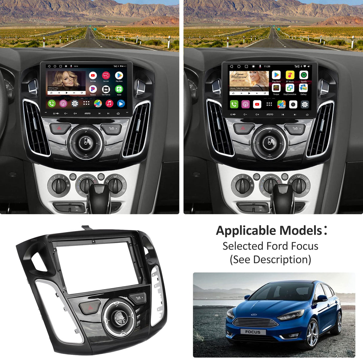 YOFUNG AC-FDFS06X-ST Dash Installation Mounting Kit for Ford Focus 2012–2014 – Only Compatible with ATOTO IAH09D Car Stereo