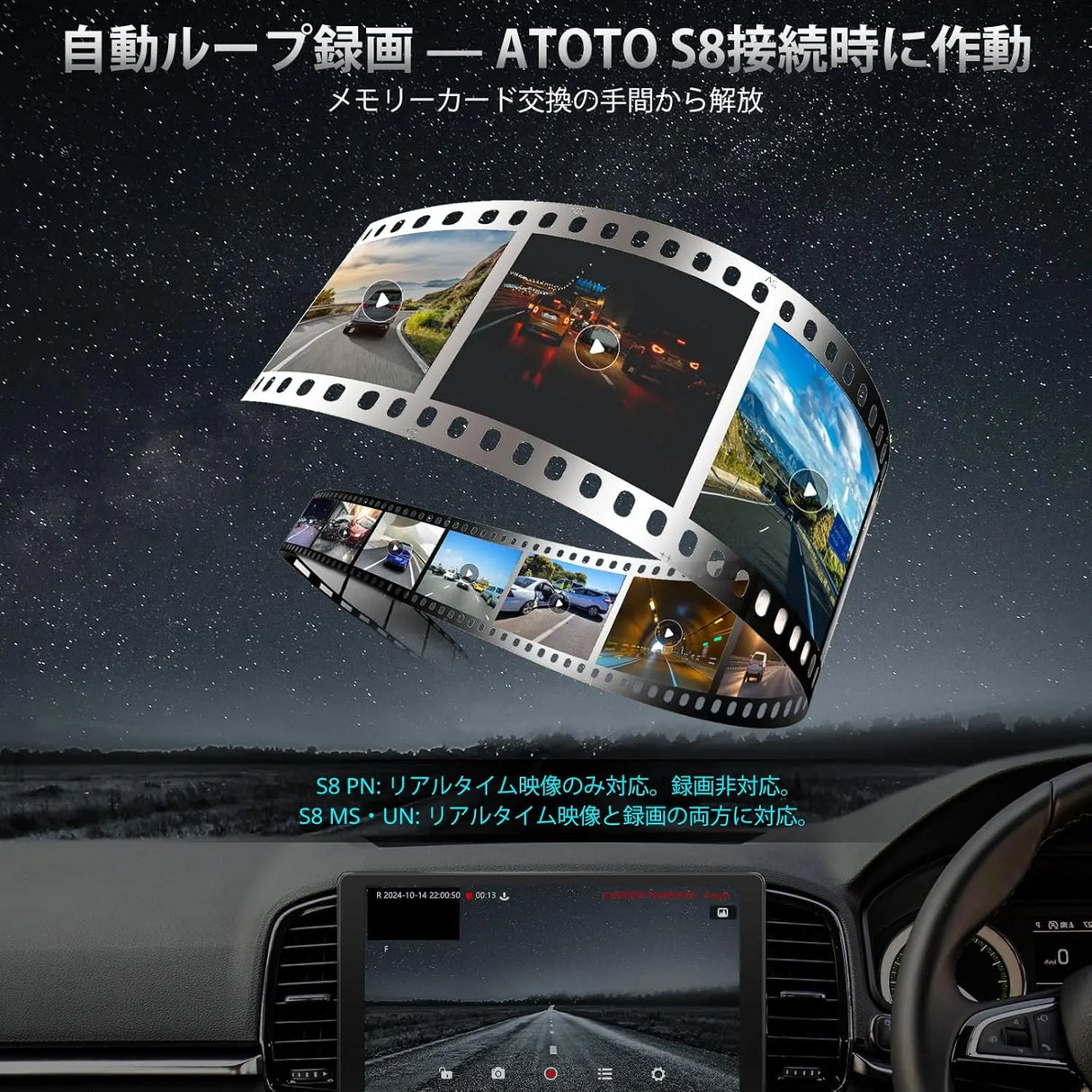 ATOTO AC-RCR04W ドライブレコーダー｜1080P・広角145°・IP67防水