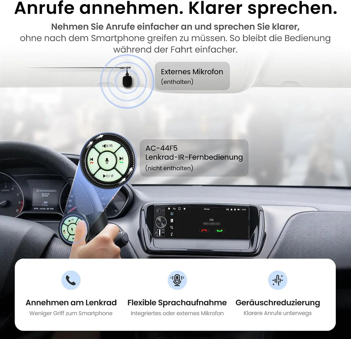 ATOTO F7WE 6.28 Zoll Autoradio 1 DIN mit Kabellosem CarPlay & Android Auto