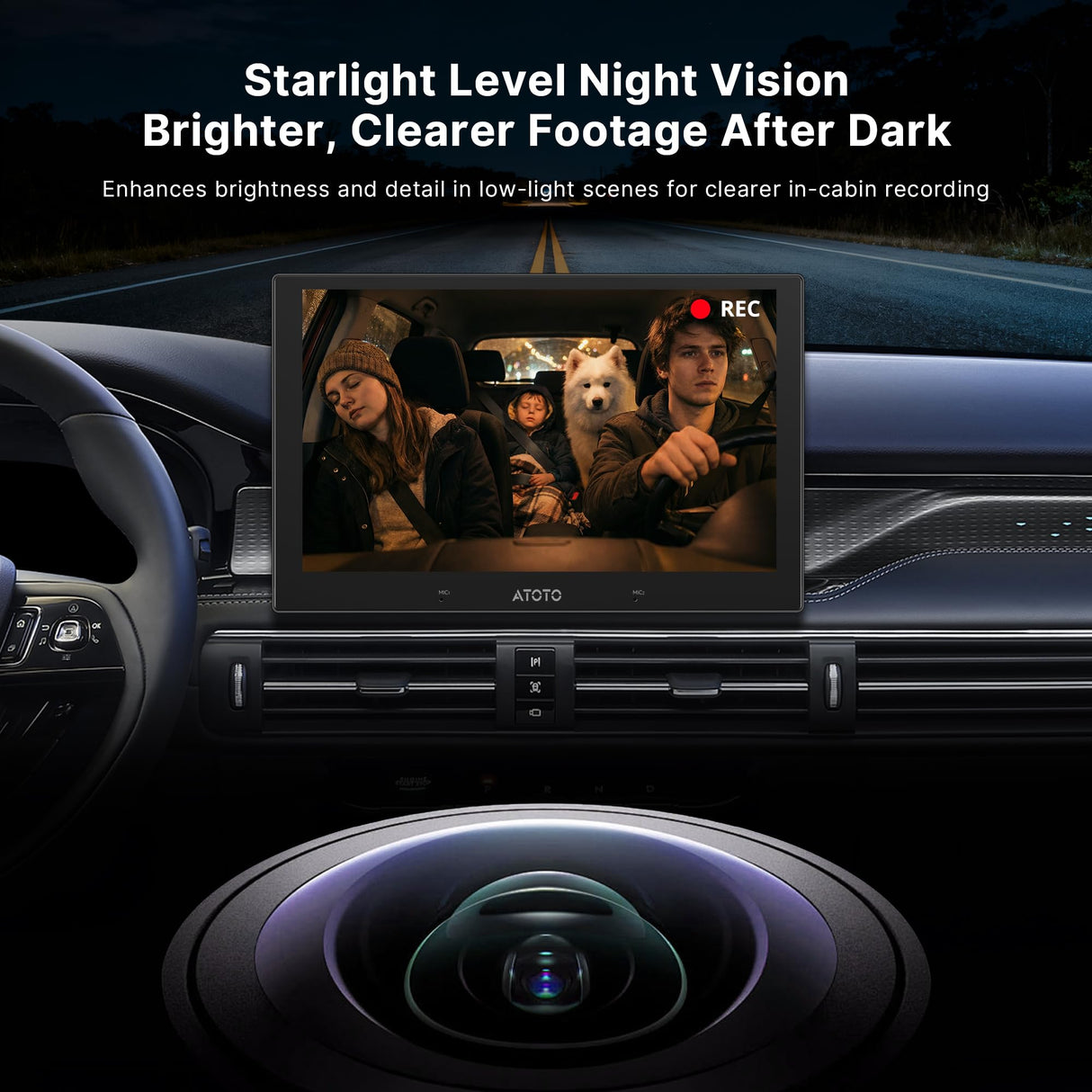 ATOTO AC-HN9CBV1 In-Cabin Camera, Rearward-Facing AHD 1080p 30fps, Starlight Night Vision, 135° Wide-Angle, Parking Mode – Only for ATOTO V10 Series