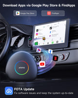 CarWave Car Smart Box CB6C ATOTOLIFE Wireless Carplay Adapter,2025 Upgrade Android 13, CarPlay AI Box Android Auto Adapter with GPS Track, AI DriveChat, 4G LTE, 4G+64G, Plug & Play AI Smart Box, Black
