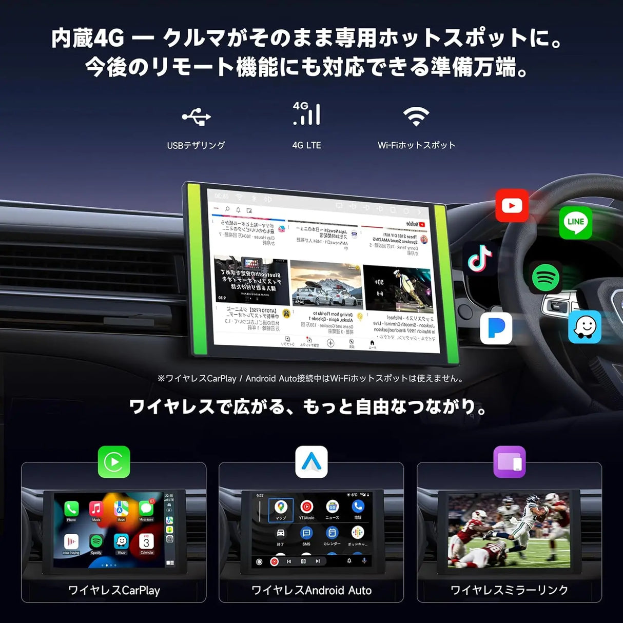 ATOTO A7G225PKL 12.5インチ 2DIN ディスプレイオーディオ ワイヤレス