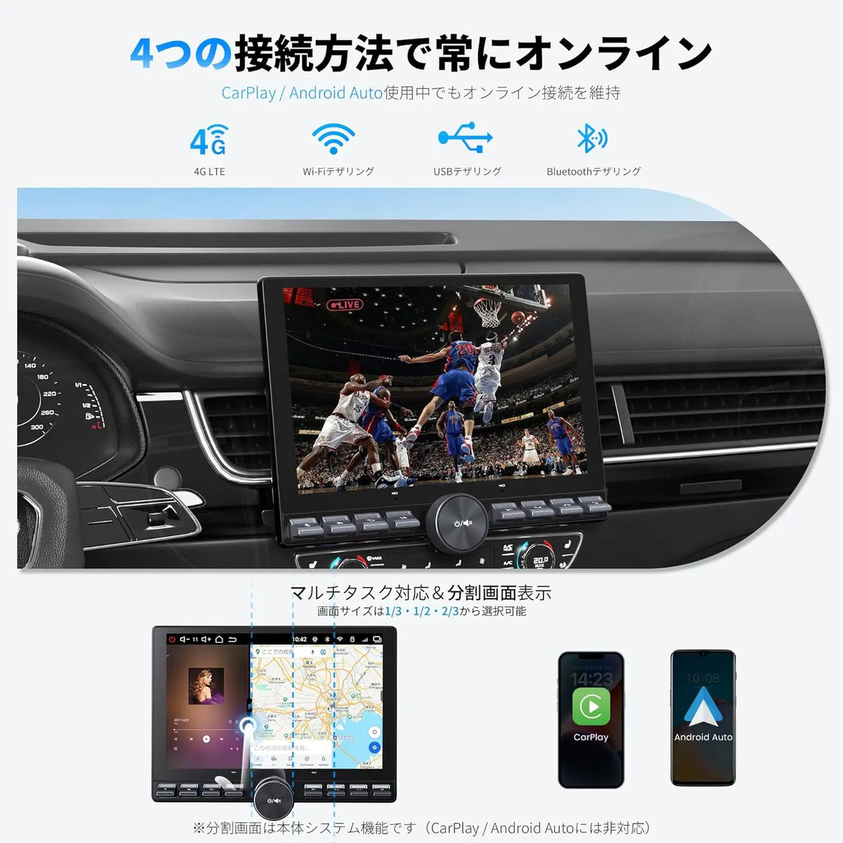 ATOTO S8G2A74SD Standard 7" Double Din Android Car Stereo with Navigation, HD Rearview with LRV, Wireless CarPlay & Android Auto, IPS Display and More