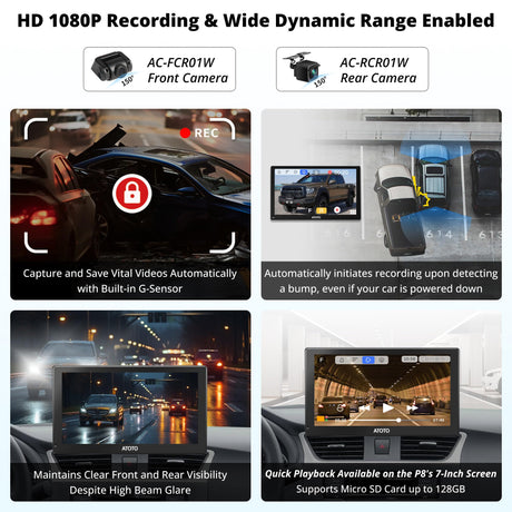 ATOTO P8 7" Portable Touchscreen Car Stereo with Bluetooth Wi-Fi,CarPlay andAndroid Auto Wireless, Multimedia Audio Player with GPS Tracking, MirrorLink