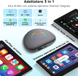 ATOTO CB6 Adaptateur CarPlay Sans Fil avec Mini OBD II – Boîtier CarPlay IA, 8 Go+128 Go Boîtier Streaming Voiture avec 4G, Double Bluetooth, USB, GPS Intégré, Assistant IA, microSD, OTA