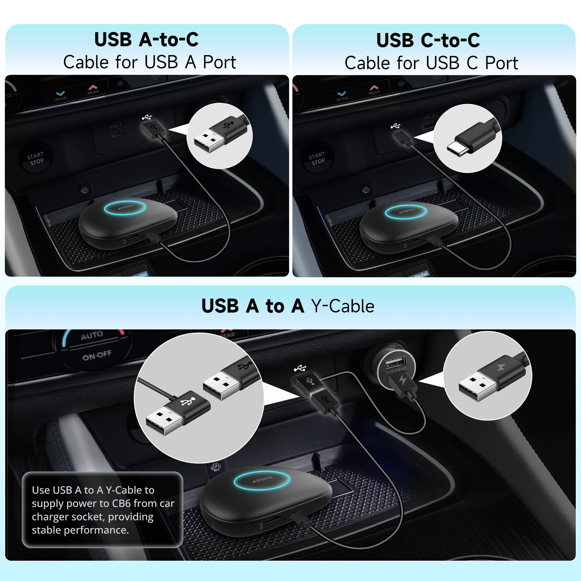 ATOTO CB6 ワイヤレス　車載　スマートボックス ATOTOZONE CB6 ワイヤレスCarPlay Box – Android 13搭載2025年版