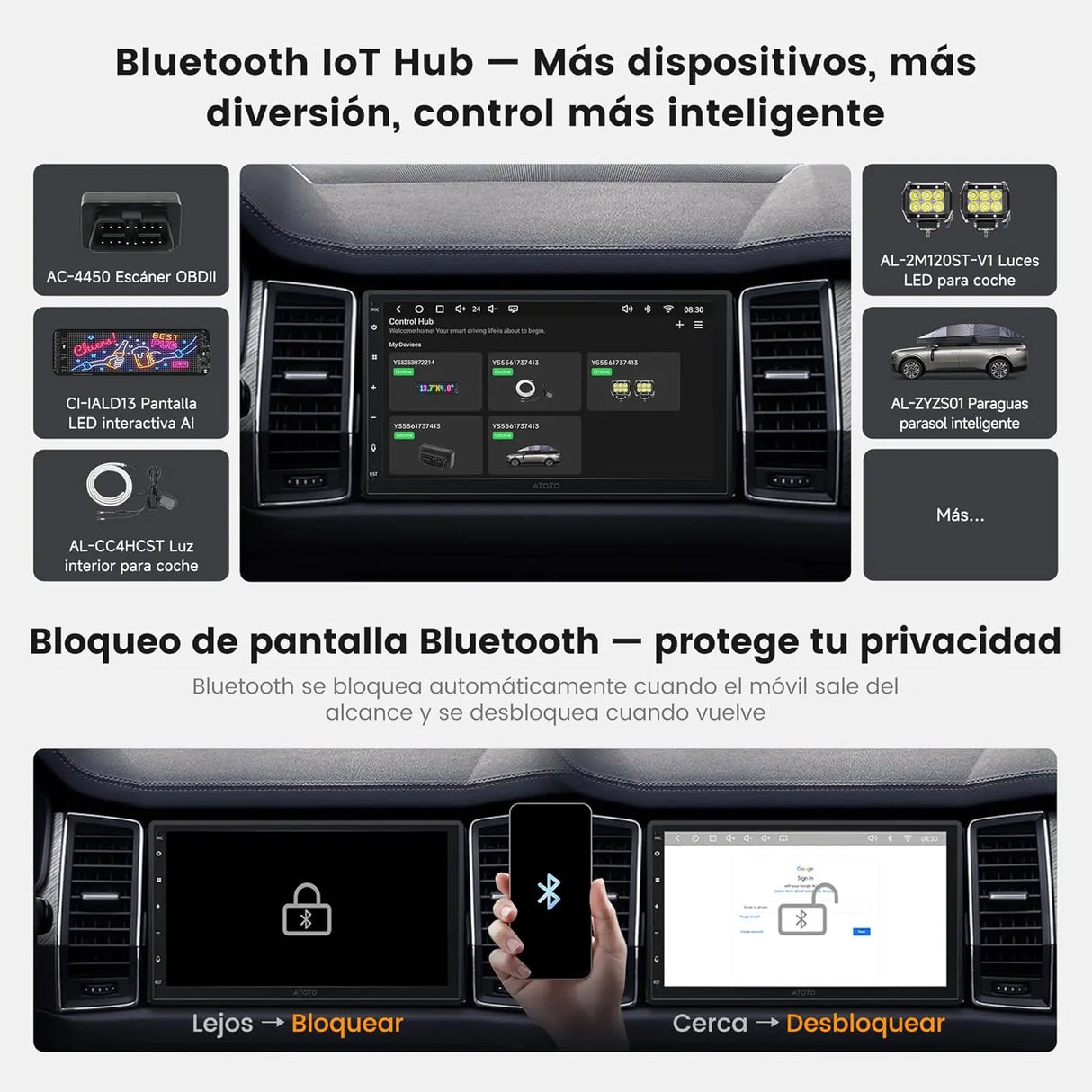 ATOTO S84G2B7P 7" Autoradio Android 2 DIN, CarPlay et Android Auto sans Fil, Écran Tactile, DSP Hi-Fi avec Sorties 4V, Chat IA, Suivi GPS, WiFi/Bluetooth/USB, 4G+64G