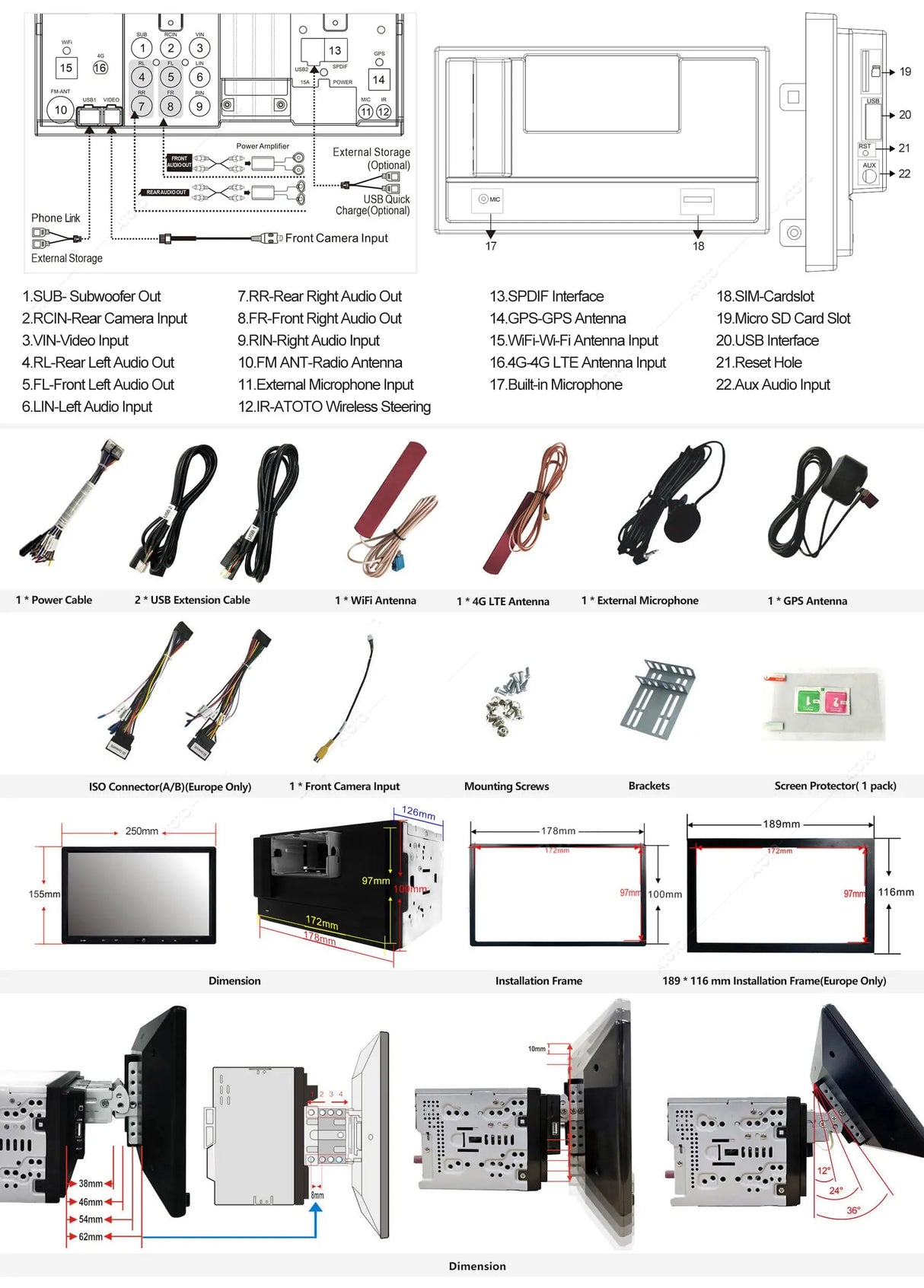 ATOTO S8 8-core 9" QLED Android Autoradio, 4G+32G Doppel din Radio, Wireless CarPlay/Android Auto, DSP, Doppeltes Bluetooth, MirrorLink
