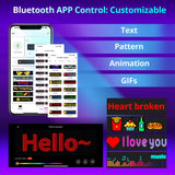 ATOTO CI-VIALD13 Scrolling Advertising LED Signs, AI Voice Control, Programmable led sign，Bluetooth APP Control，13.7" x 4"