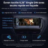 ATOTO F7WE Autoradio 1 DIN 6.28 Pouces avec CarPlay sans Fil & Android Auto