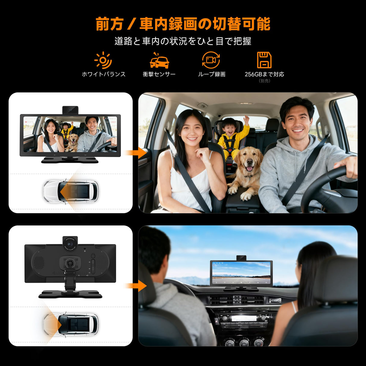 ATOTO P6 Androidナビ 10.25インチポータブルナビ、ワイヤレスCarPlay、ワイヤレスAndroid Auto、WiFi 対応/USB テザリング、ミラーリンク機能、オートディミング、LRV、GPS追跡