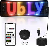ATOTO CI-VIALD19 19.4" x 4.3" Programmable LED Car Sign – Flexible USB 5V Display, AI Voice & App Control, Custom Text & Animation, Scrolling Digital Sign for Car Window